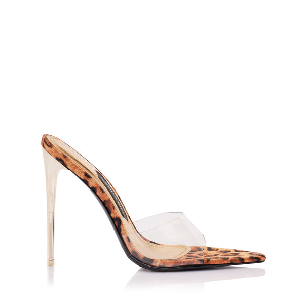 RACY MULE 120 MM | SATIN LEOPARD