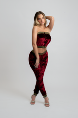 Akira Burgundy Velour Two-Piece Set