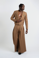 Bastien Tan Cropped Suit