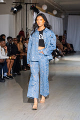 Blair Transparent Marbled Denim Jacket