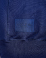 Label-Stitch Blue Hooded Cotton Sweatshirt
