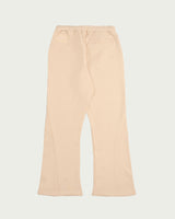Label-Stitch Off-White Cotton Flare Sweatpants