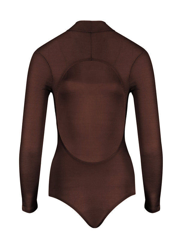 BACKLESS BODYSUIT / CHOCOLATE