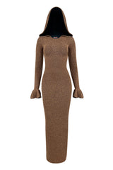 Govina Long Sleeve Copper Dress