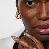 Woven Bar Hoop Earrings Small