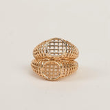 Woven Open Diamond Accent Signet Pinky Ring