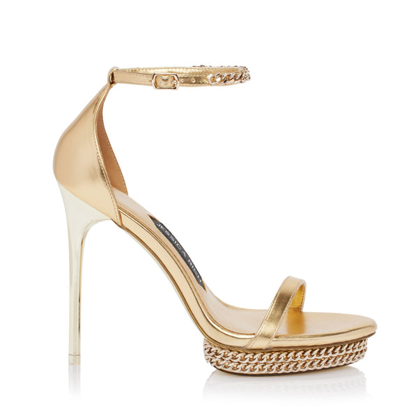 JESSICA CHAIN SANDAL 120 MM | GOLD