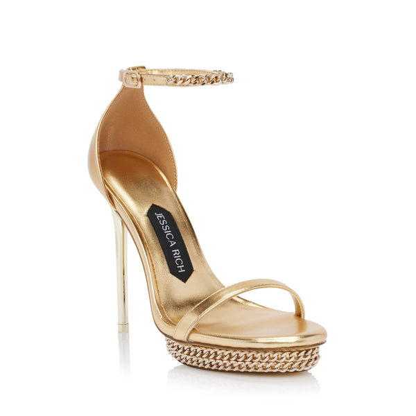 JESSICA CHAIN SANDAL 120 MM | GOLD