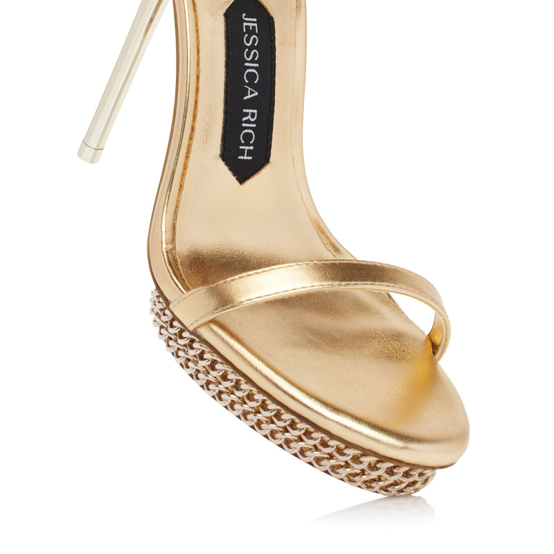 JESSICA CHAIN SANDAL 120 MM | GOLD