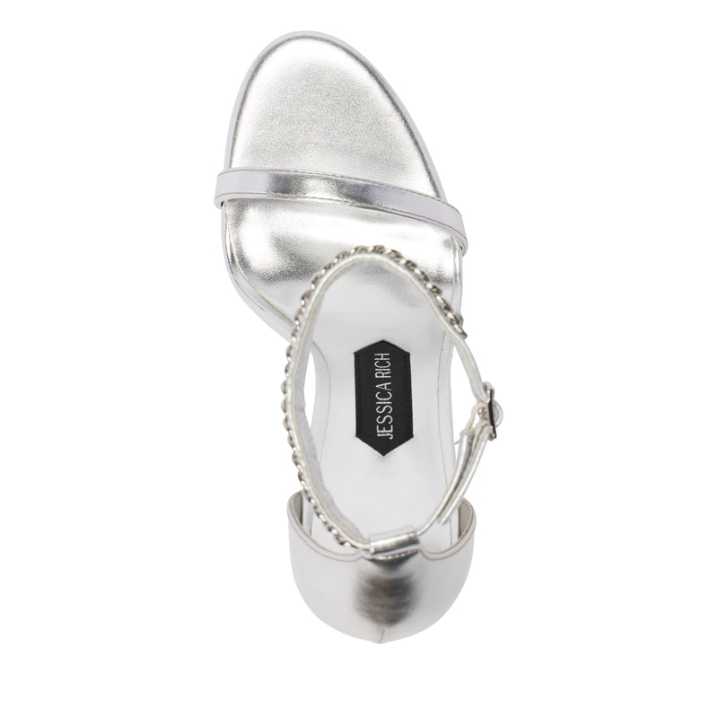 JESSICA CHAIN SANDAL 120 MM | SILVER