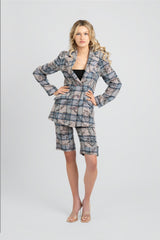 Kara Plaid Print Wool Blazer