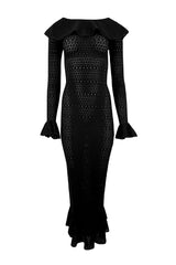 Madonna Lace Knit Ruffled Dress