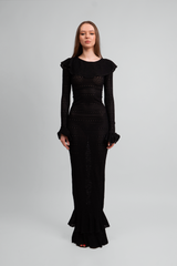 Madonna Lace Knit Ruffled Dress