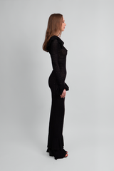 Madonna Lace Knit Ruffled Dress