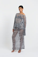 Naomi Sequin Long Two-Piece Skirt Set