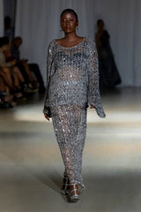 Naomi Sequin Long Two-Piece Skirt Set