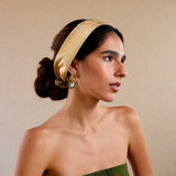 Pearl Satin-lined Tie Headband