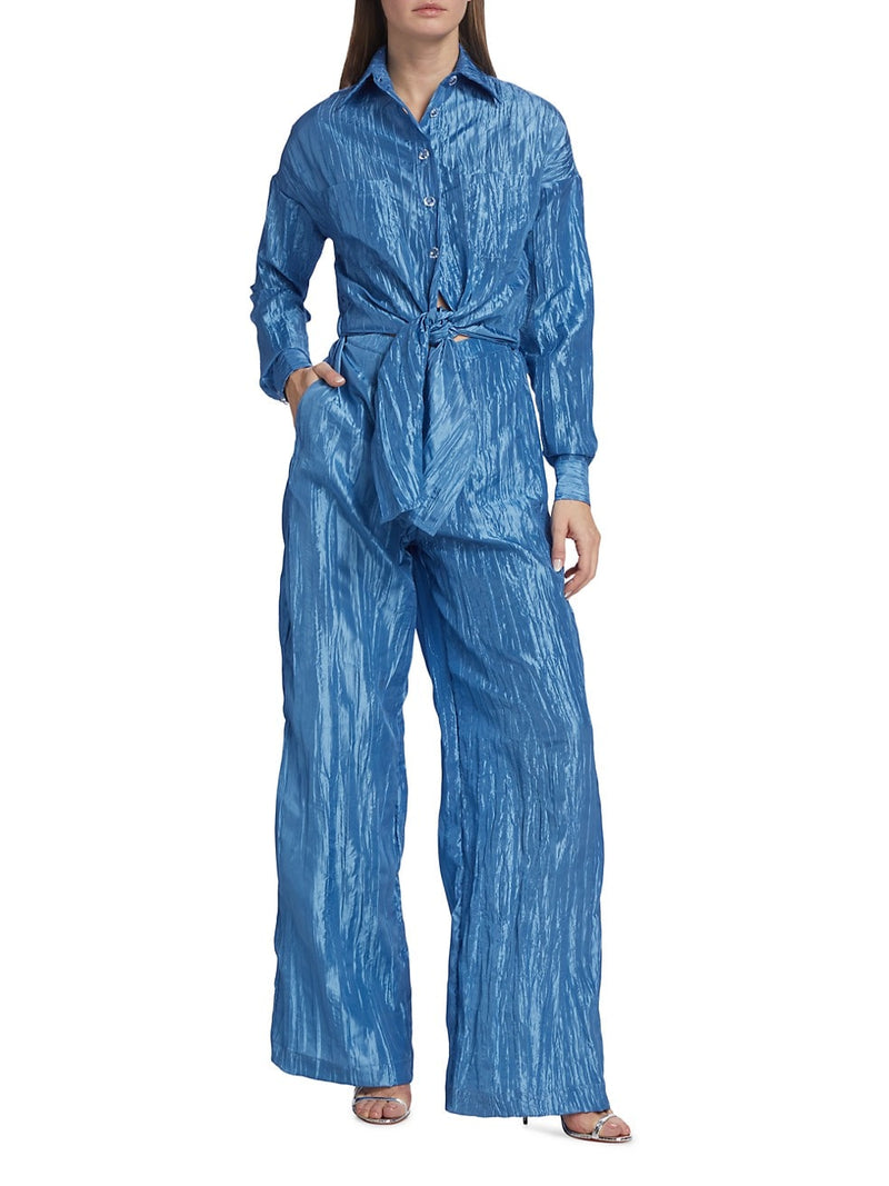 Signature Tie Front Jumpsuit | Cornflower Blue