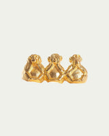 THREE WISE MONKEYS 3 FINGER RING