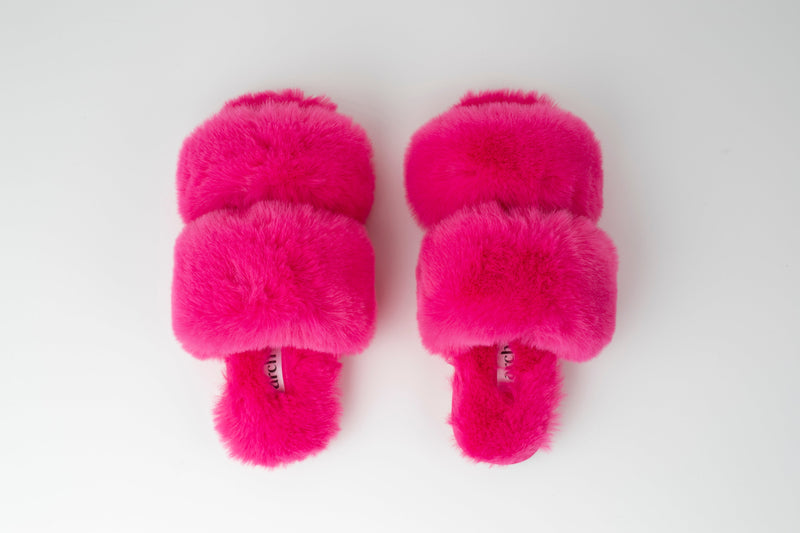 Plush Edit Slipper - Bow Pink