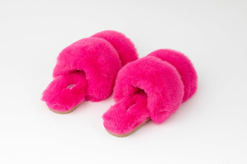 Plush Edit Slipper - Bow Pink