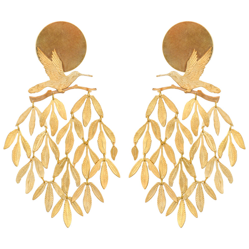 Gold Tropical Tapestry Earrings