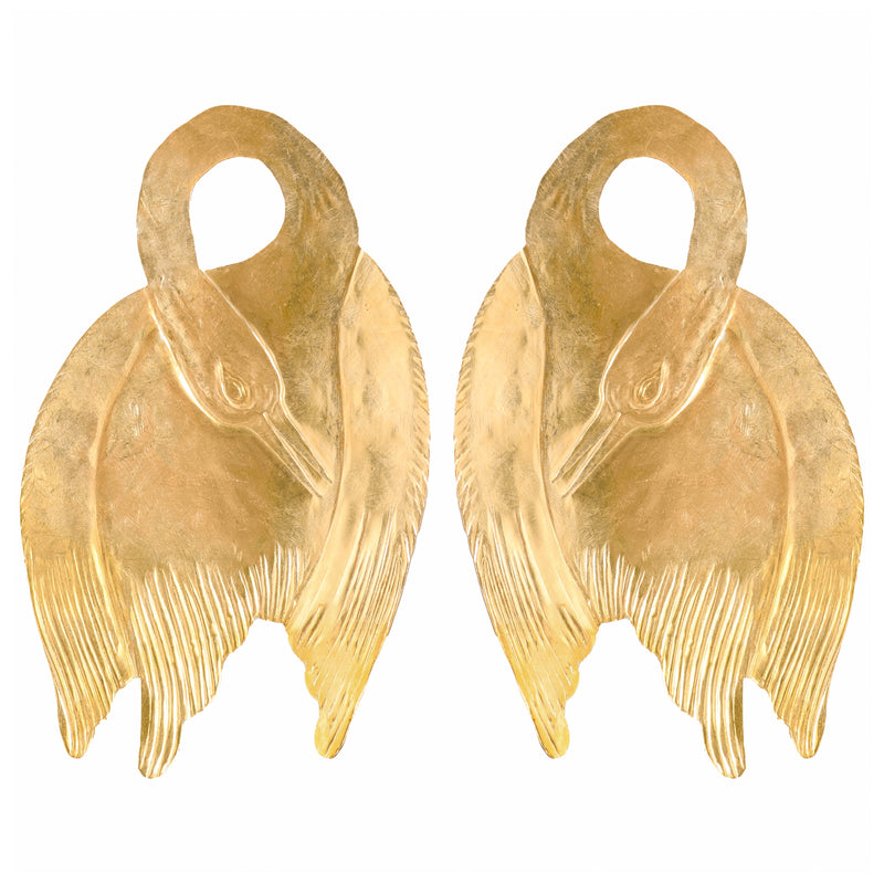 Gold Swan Earrings