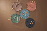 Bamboo Spoon and Fork Set (Dark Grey)