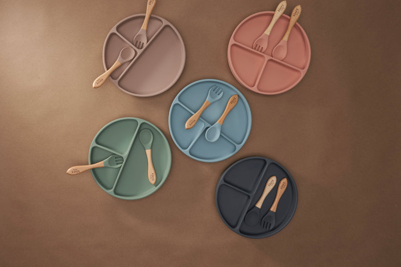 Bamboo Spoon and Fork Set (Dark Grey)