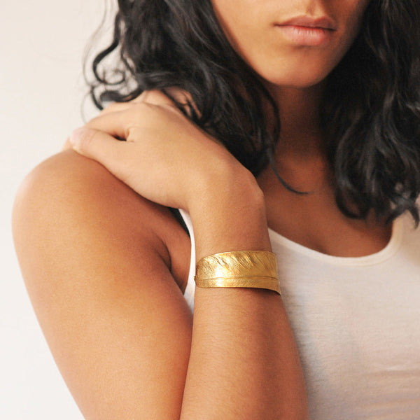 Gold Feather Cuff