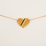 Golden Heart Stripe Necklace