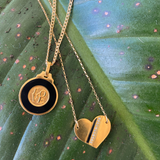 Golden Heart Stripe Necklace