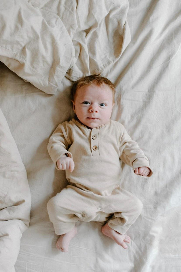 Organic Coverall Romper | Fawn