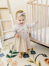 Organic Long Sleeve Ruffle Dress | Fawn