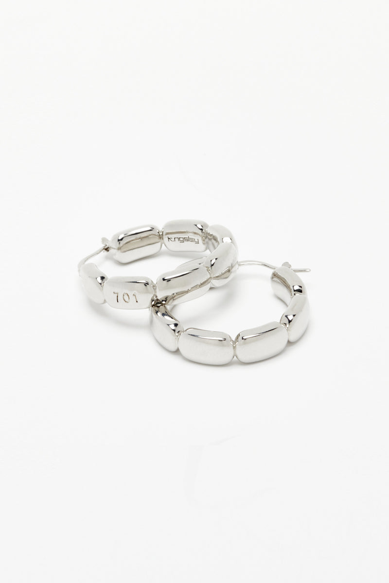 Silver "701" Hoop Earrings