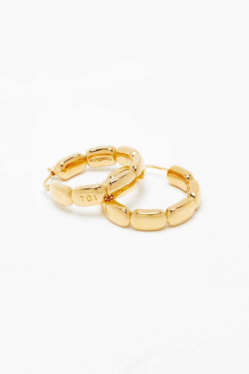 Gold "701" Hoop Earrings