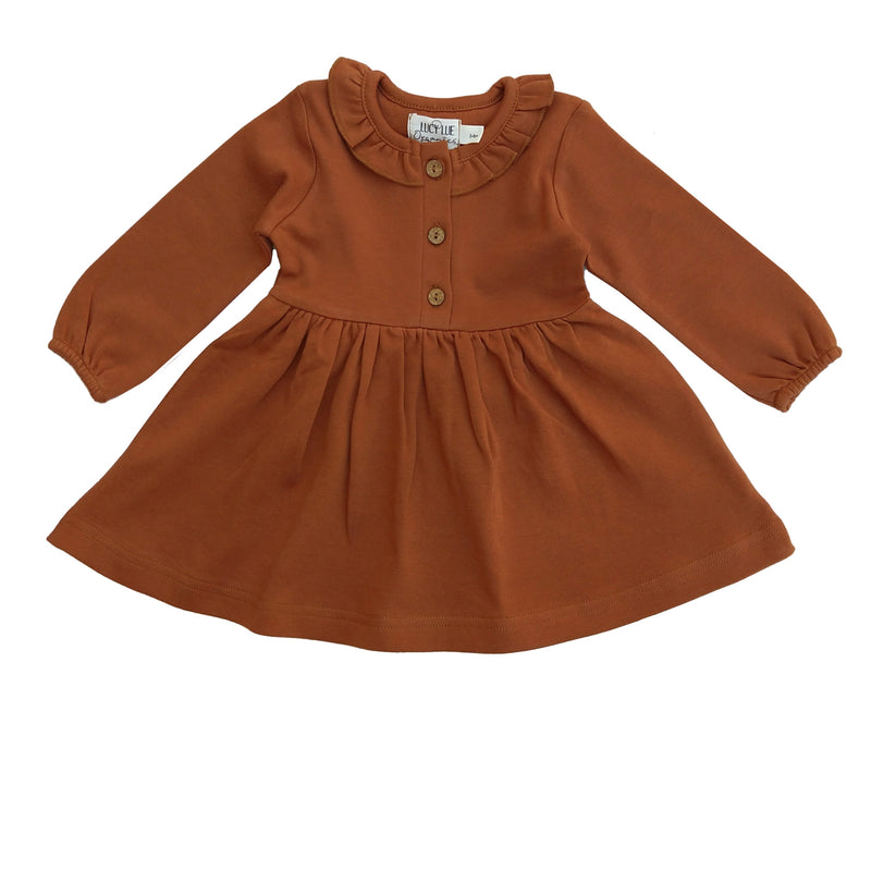 Organic Long Sleeve Ruffle Dress | Ginger