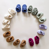 Organic Waffle Baby Booties | Slate