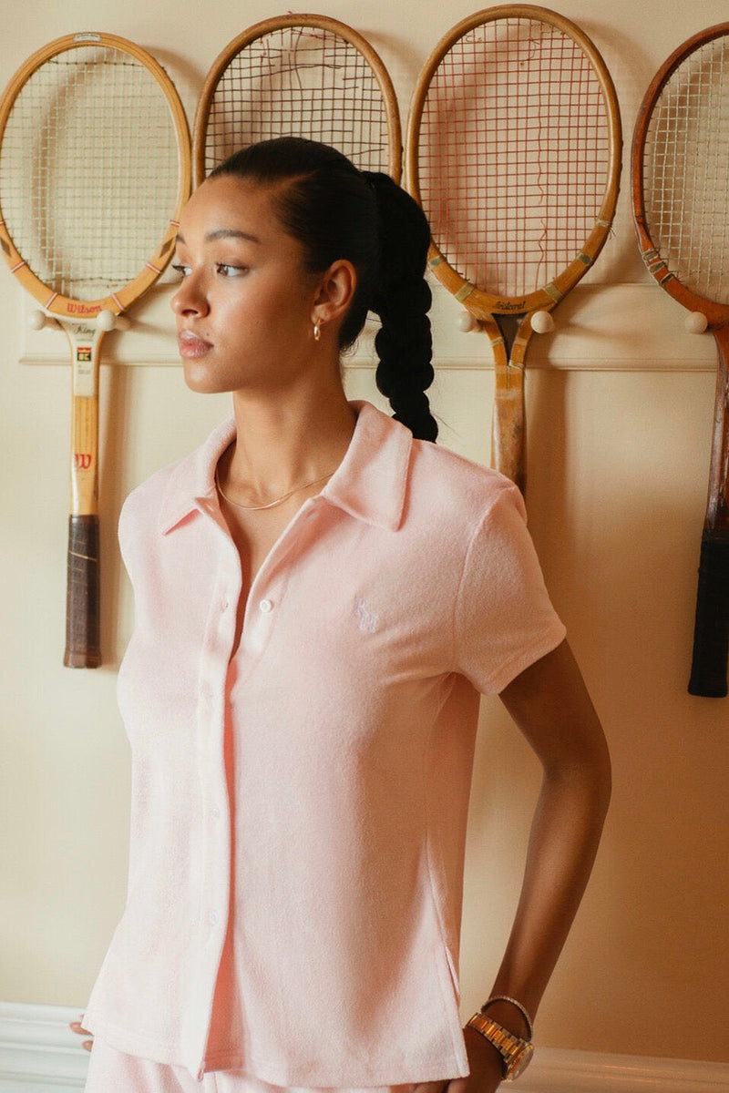 Lina Terry Top in Pink