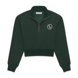 Eli Crop Half-Zip in Green