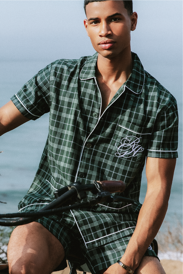 Gatsby PJ Shirt in Green Tartan