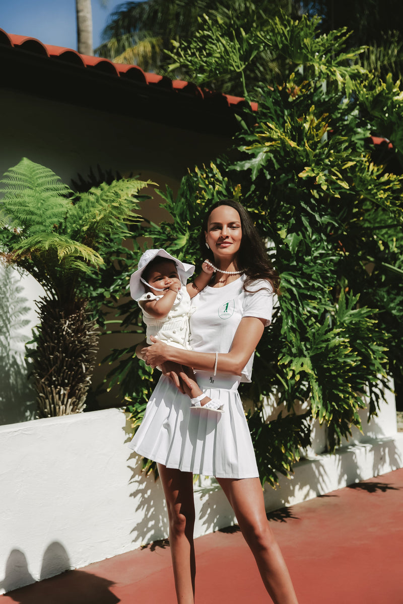 Peng Tennis Serve Cropped Tee in White