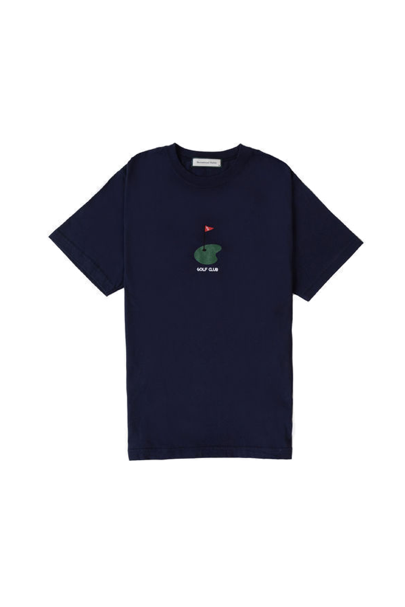 Bogey Short Sleeve Tee with Flag in Navy