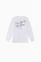 Fairway Long Sleeve Tee with Shield in White