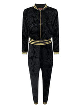 Royalty Velour Tracksuit - Black