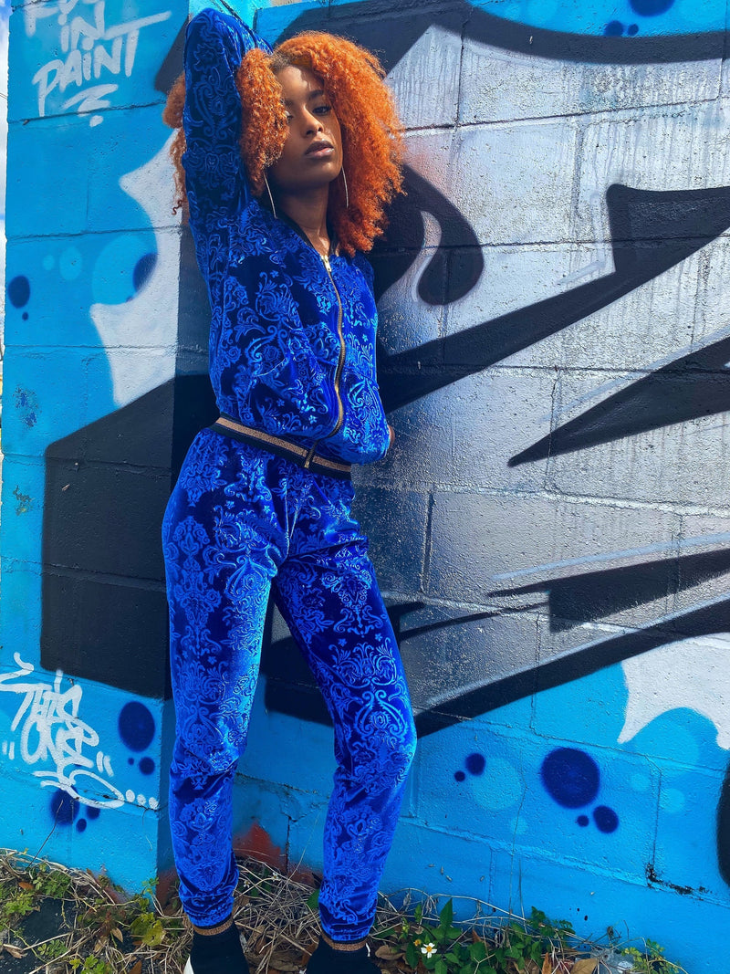 Royalty Velour Tracksuit - Sapphire