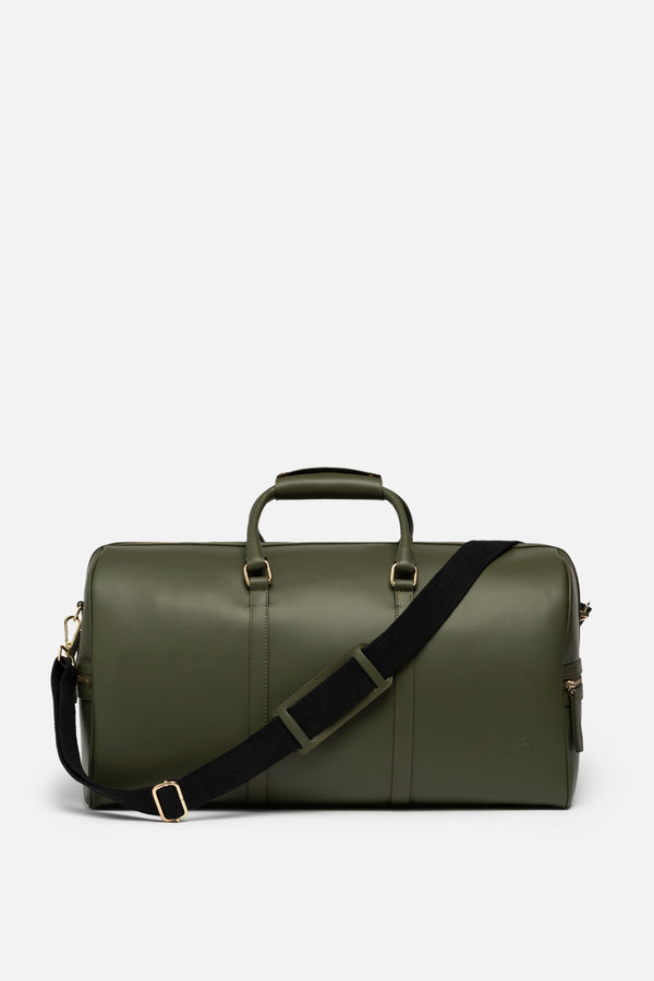 Carryall Duffle Leather Bag in Olive Green