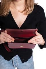 Parisian Leather Belt Bag in Maroon