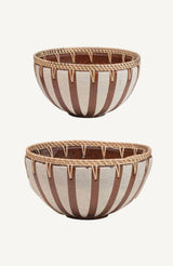 Rust and Rattan Textured Bowl