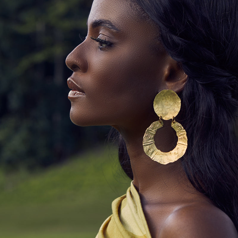 Gold Bambou Earrings